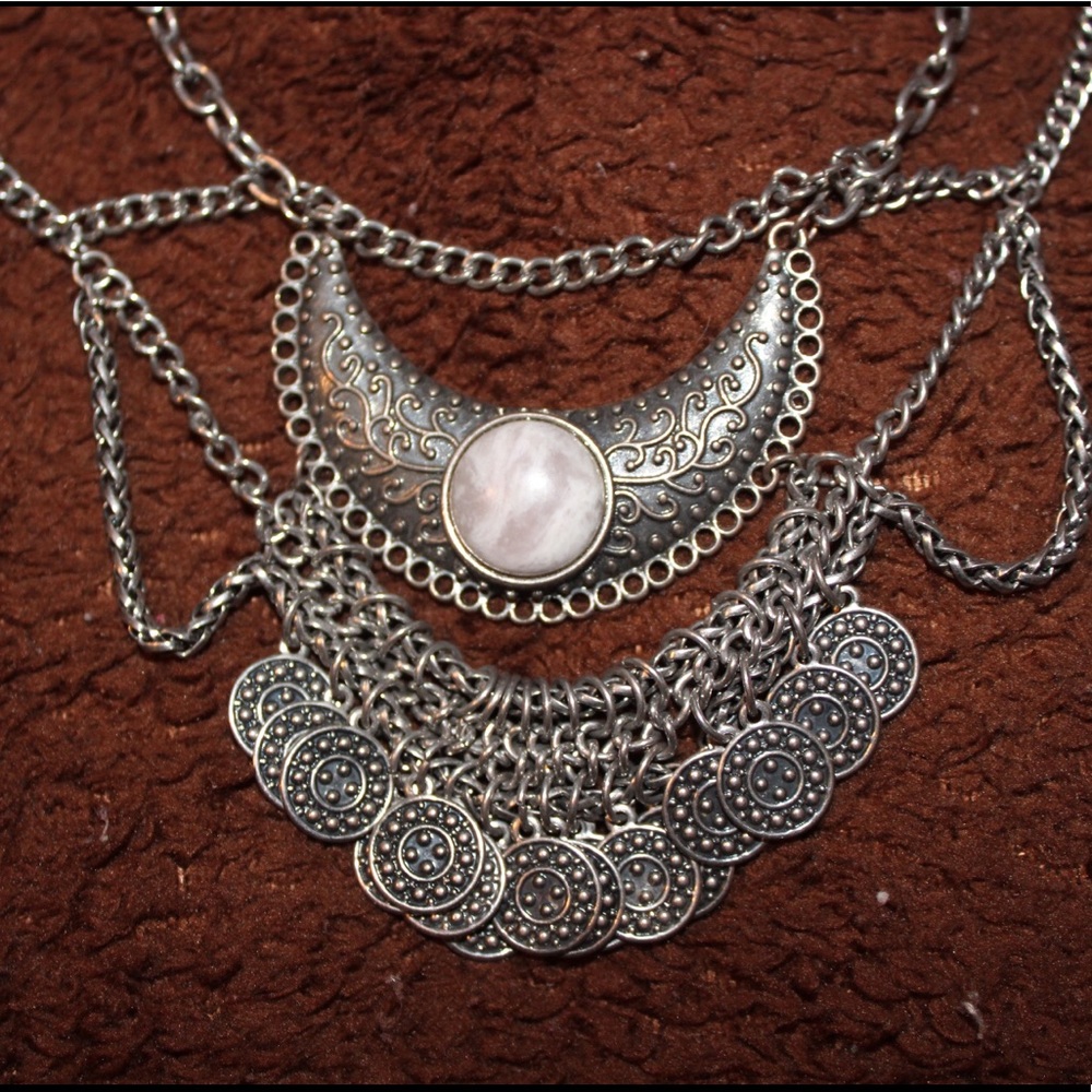Silver Bohemian Coin Necklace